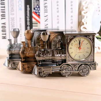 Kūrybinė amatų senovinių garvežių žadintuvas Vintage boutique rikša žadintuvas lokomotyvų dekoravimo, dovanų studentų laikrodis