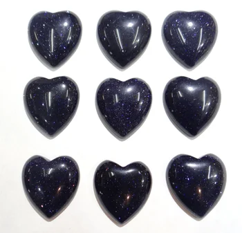 Wholesale12pcs Gamtos Mėlyna Smėlio, Akmens Agates 25*23 mm Širdies formos Ne Skylė Cabochons Karoliukų, skirta 